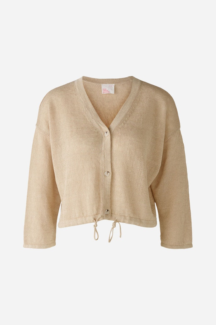 Oui - Linen Cardigan with Tie