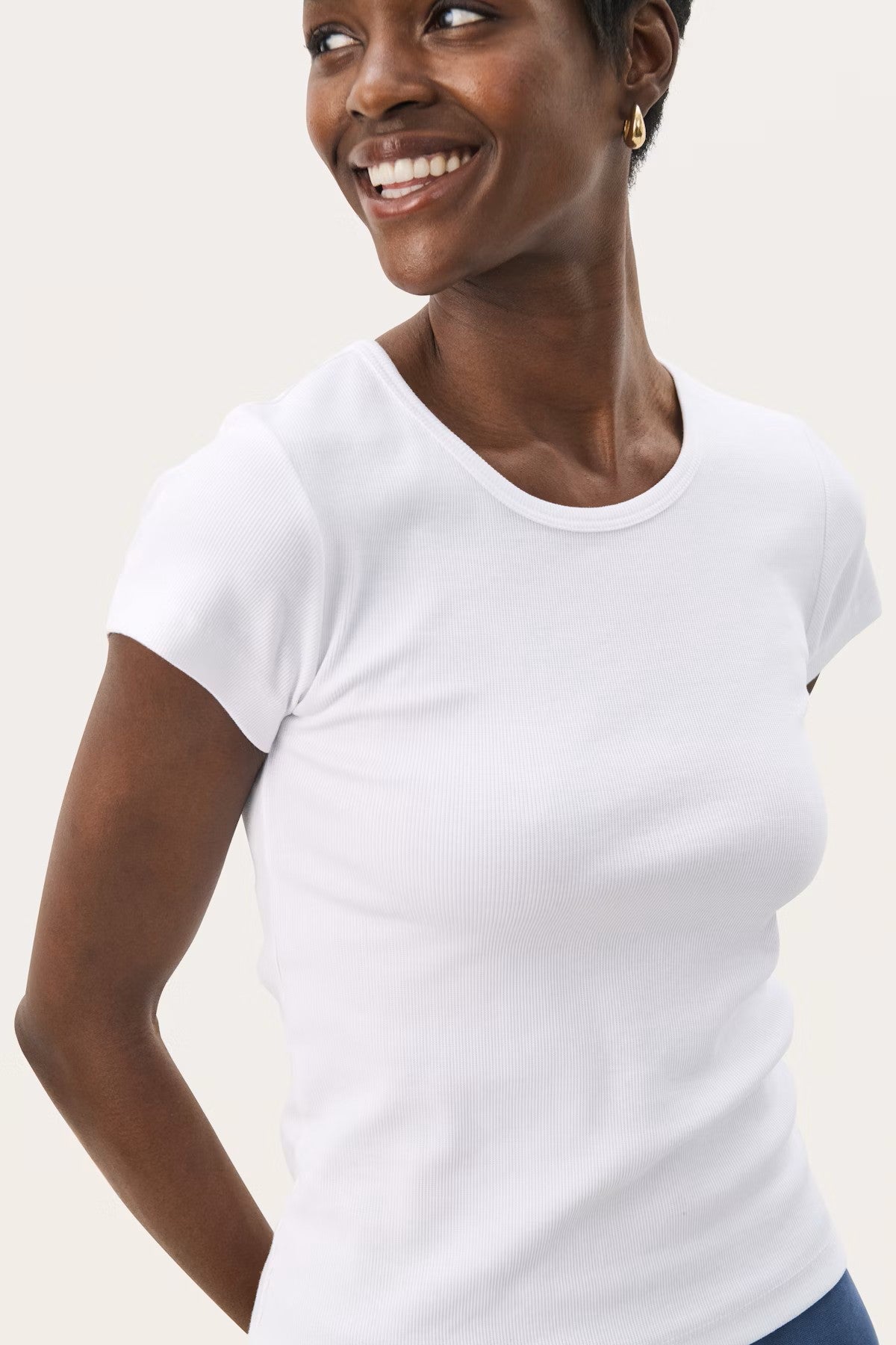 Part Two - Crew Neck Rib T Shirt - Rochelle