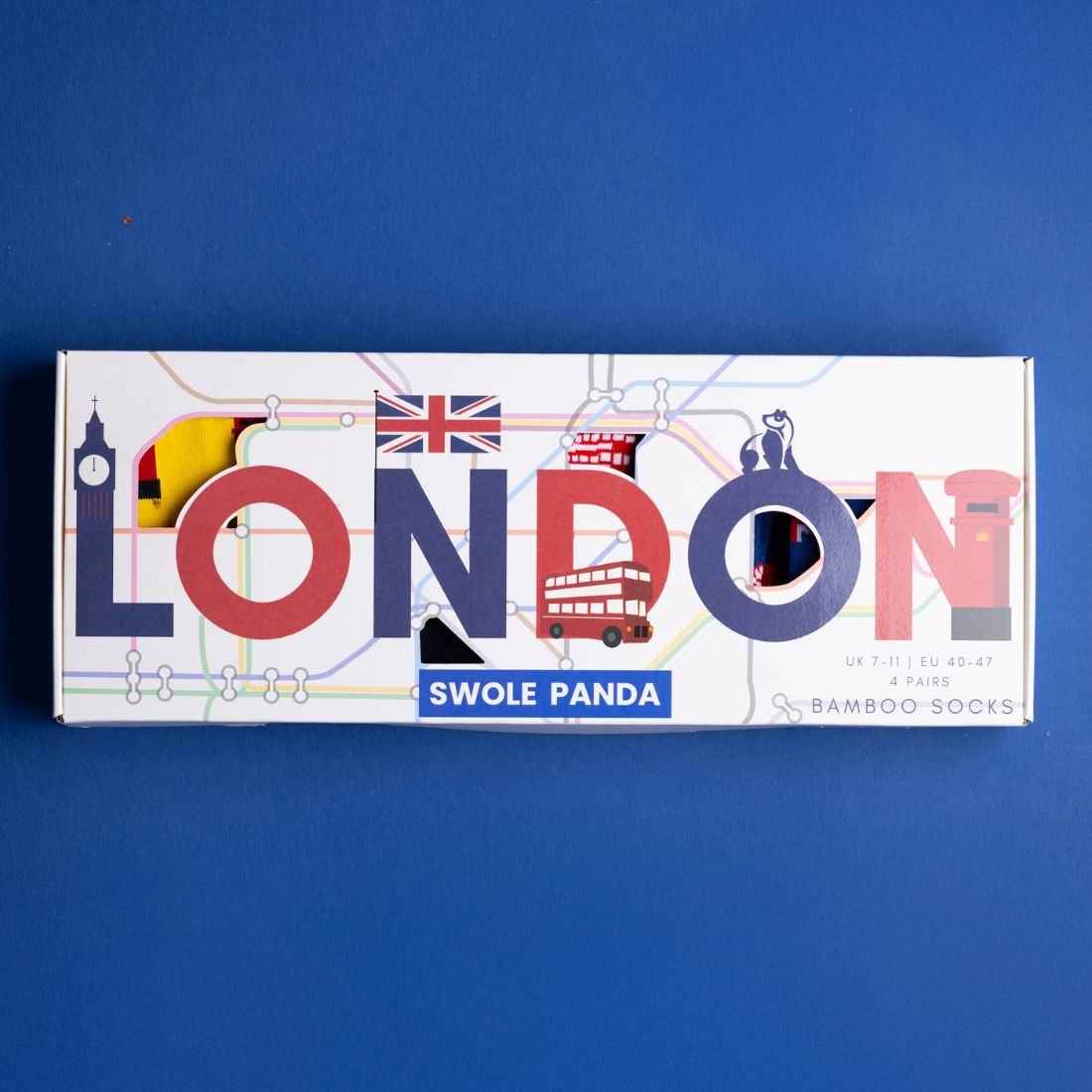 London Sock Box - 4 Pairs Bamboo Socks