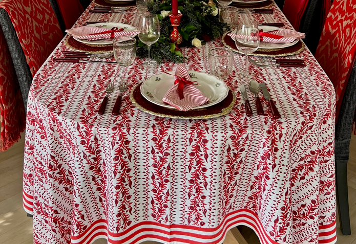 Faro - Blockprint Tablecloth 180 x 360cm