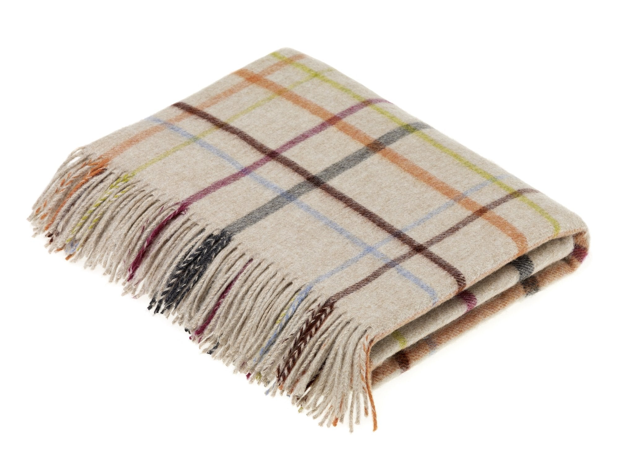 Bronte - Lambswool Throw Windowpane Multi