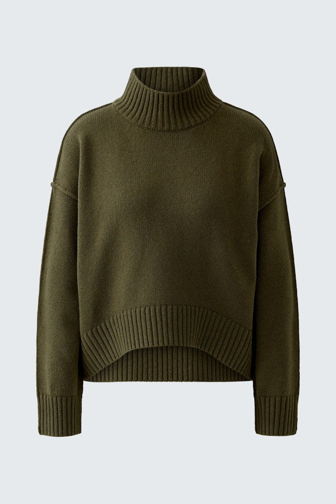 Oui - Top Stitch Funnel Neck Knit