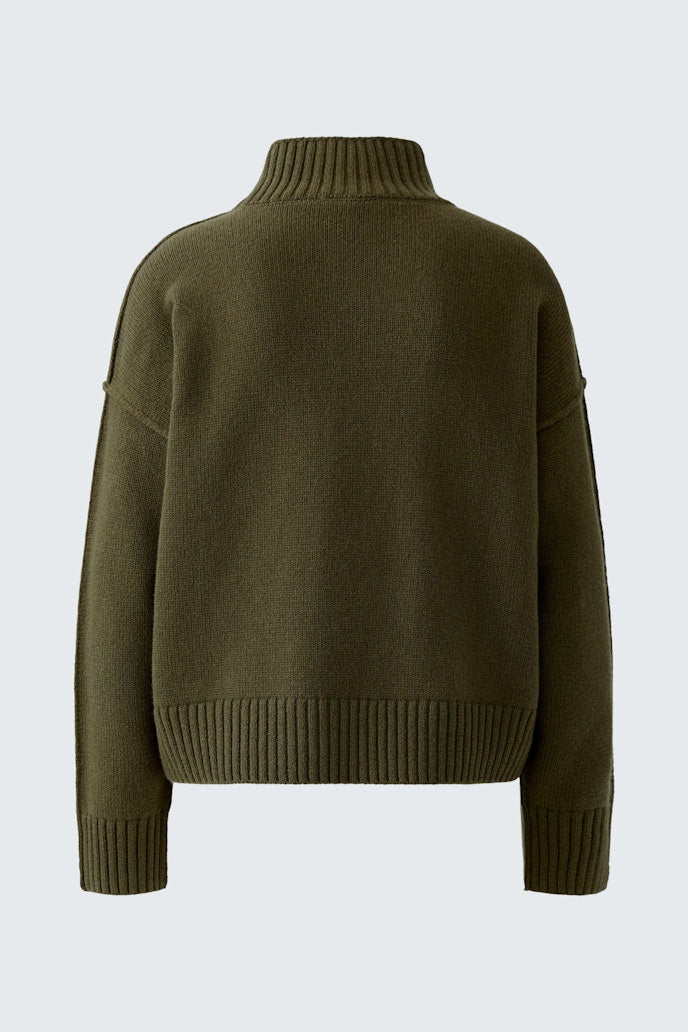 Oui - Top Stitch Funnel Neck Knit