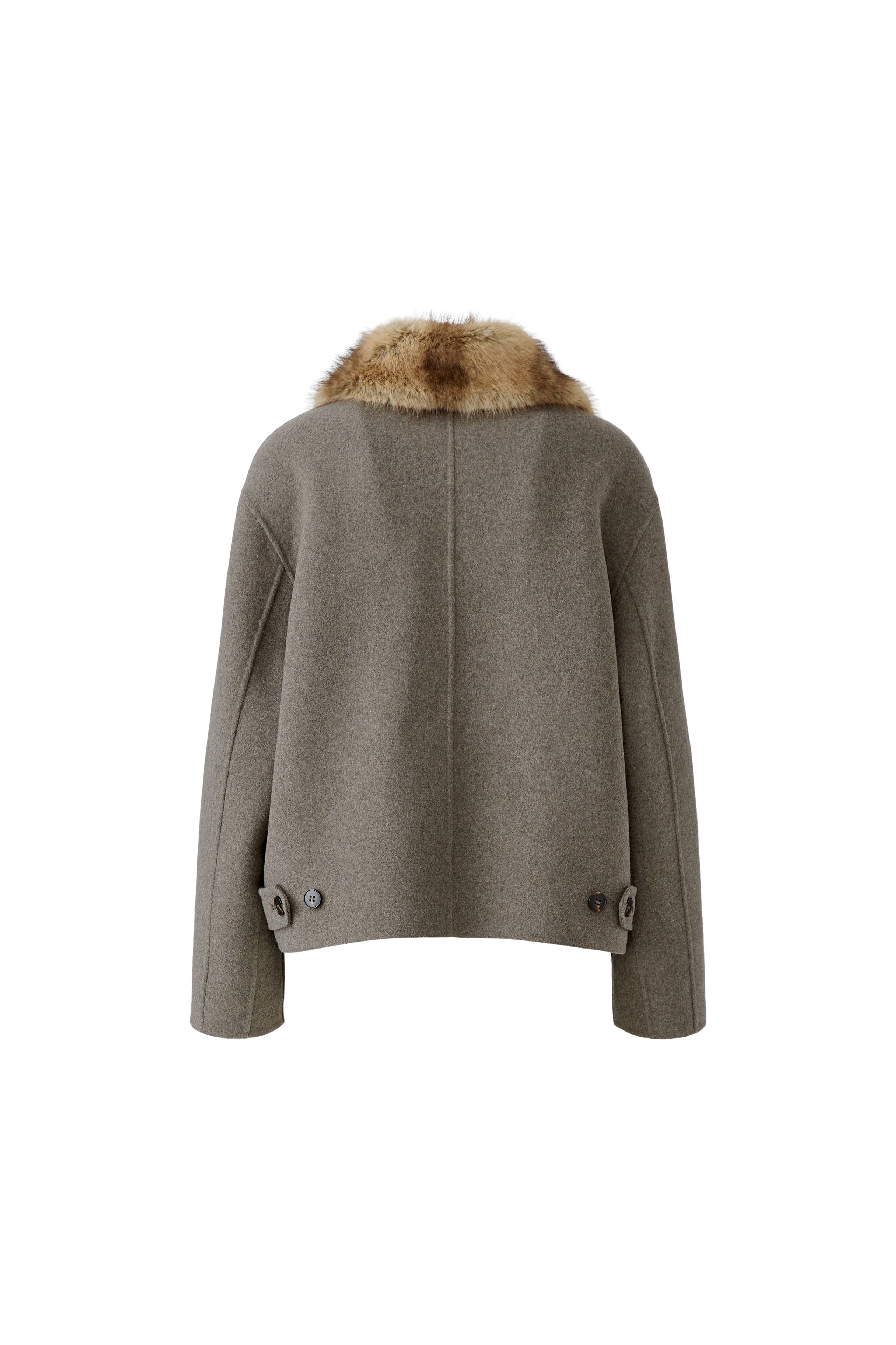 Oui - Jacket with Fur Collar
