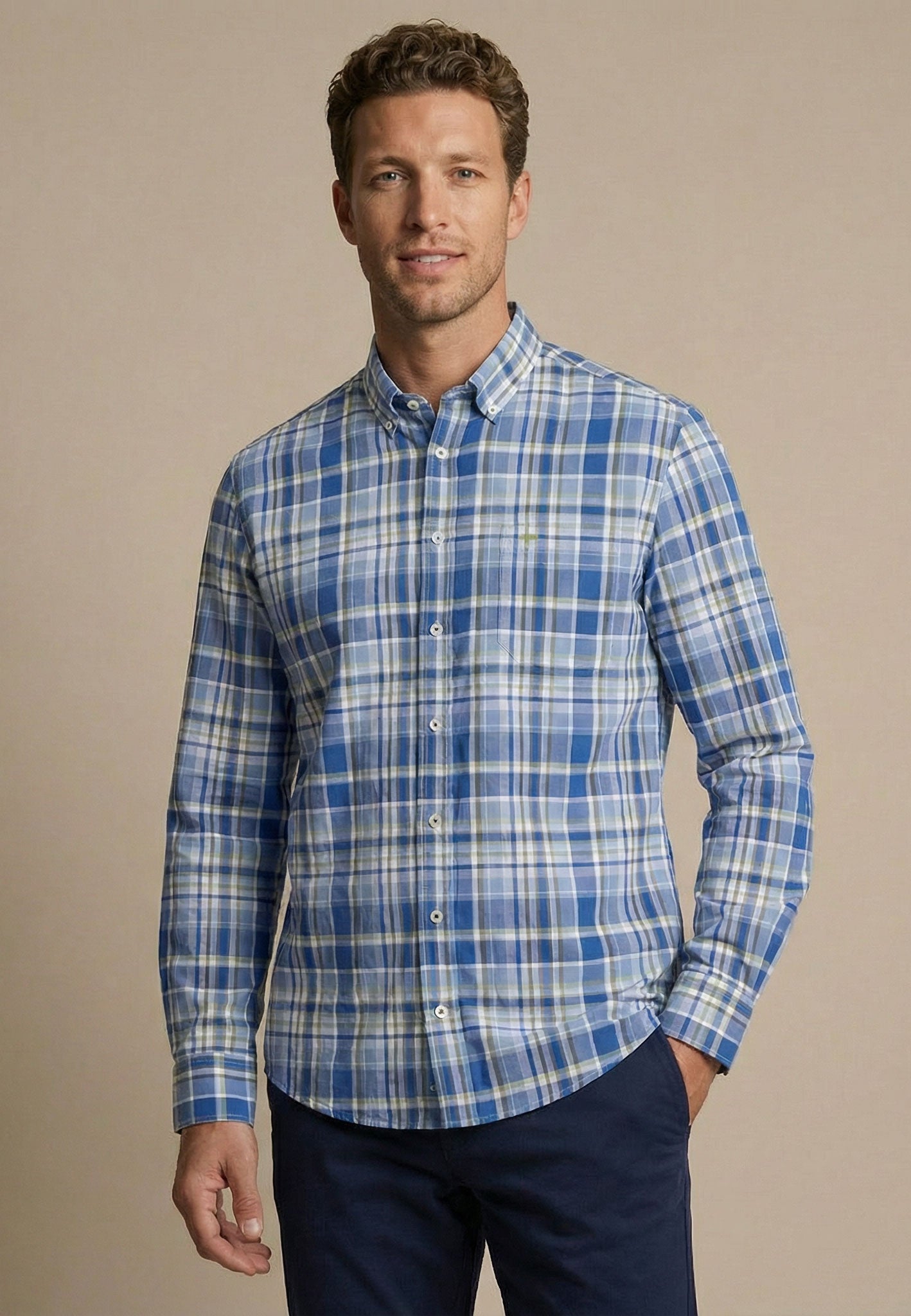 Fynch-Hatton Washed Oxford Check Shirt