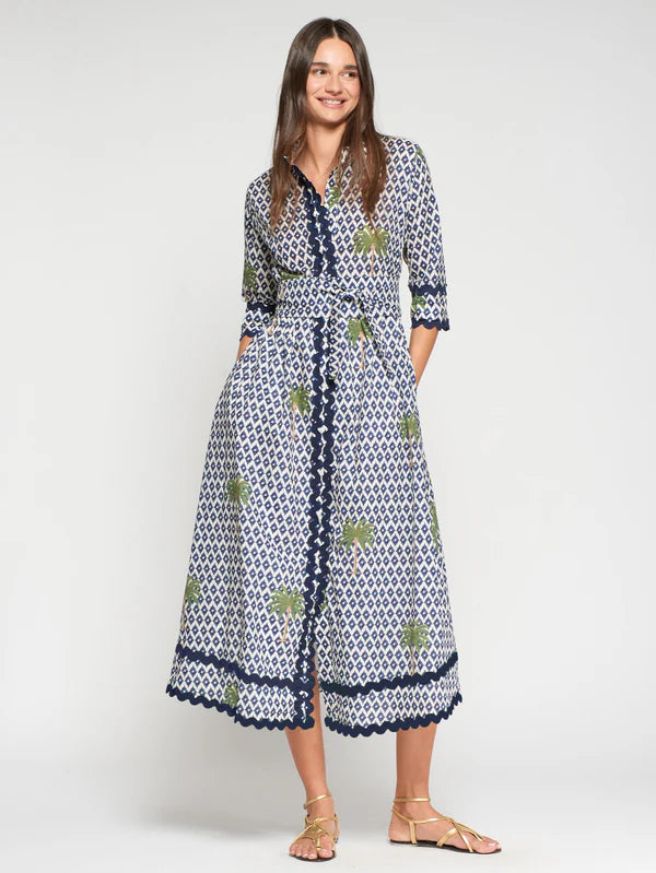 Vilagallo - Palm Ric Rac Dress - Brenda
