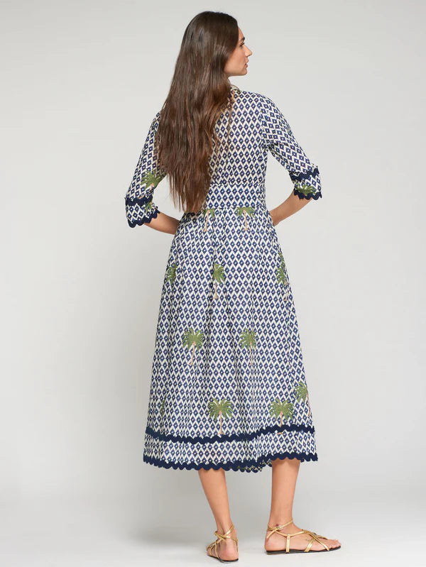Vilagallo - Palm Ric Rac Dress - Brenda