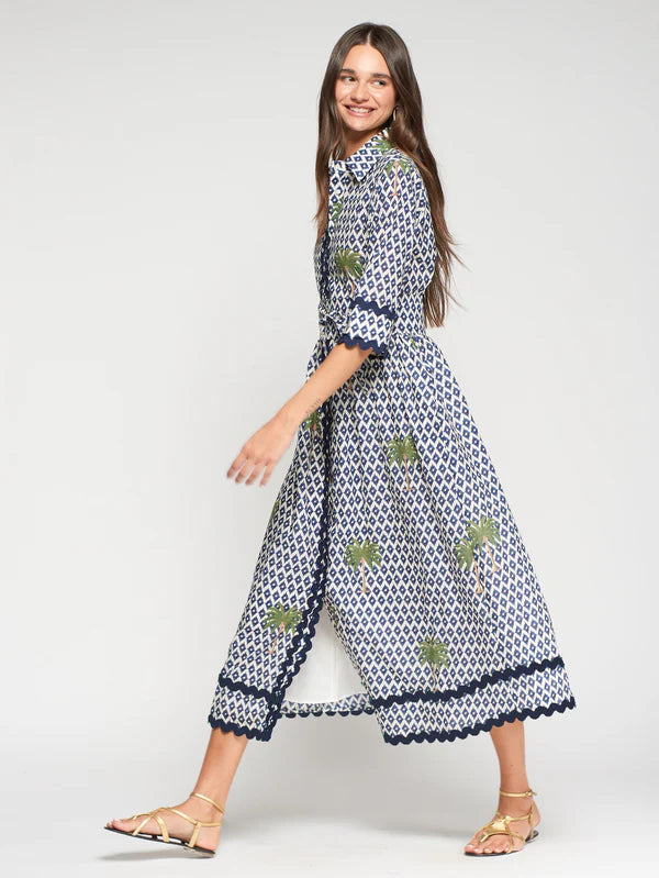 Vilagallo - Palm Ric Rac Dress - Brenda