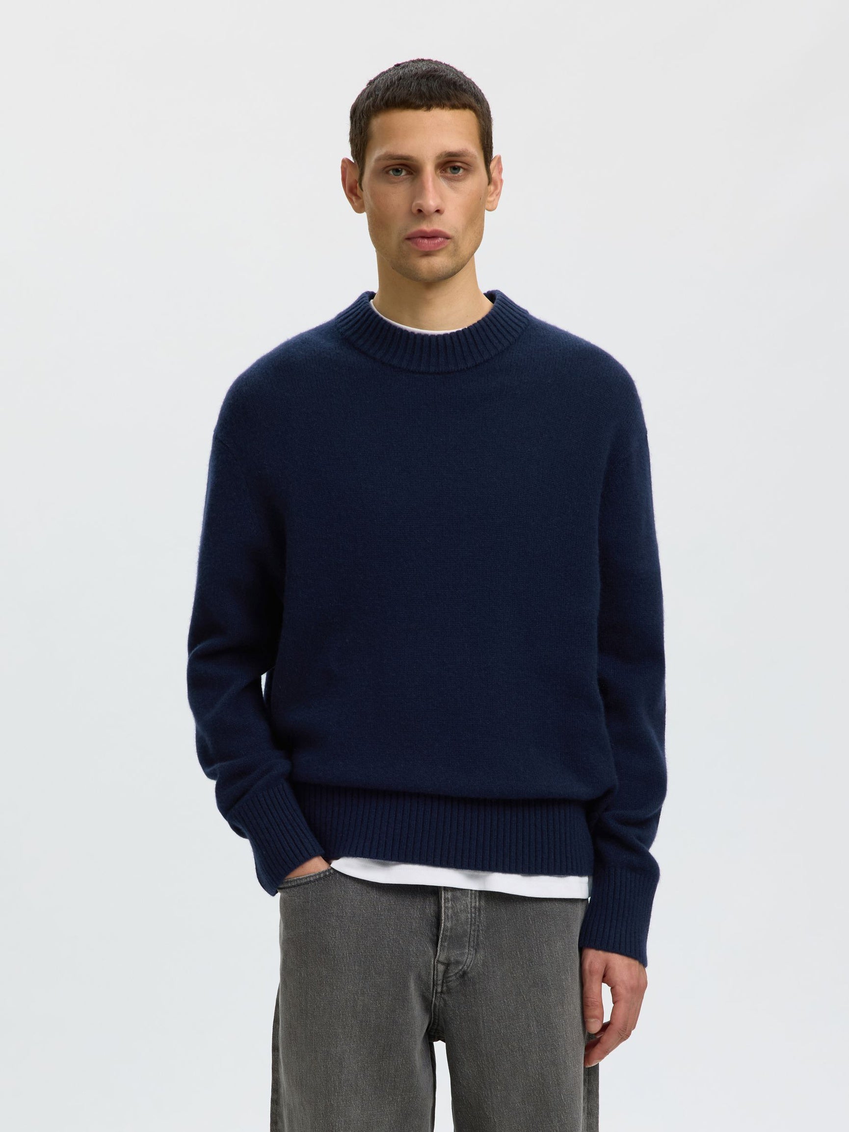 Selected H - Cashmere Blend Crew - Calle