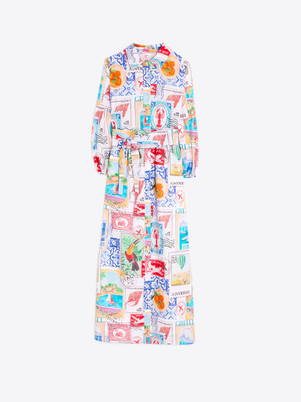 Vilagallo - Postcard Print Dress - Alejandra