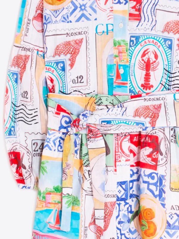 Vilagallo - Postcard Print Dress - Alejandra