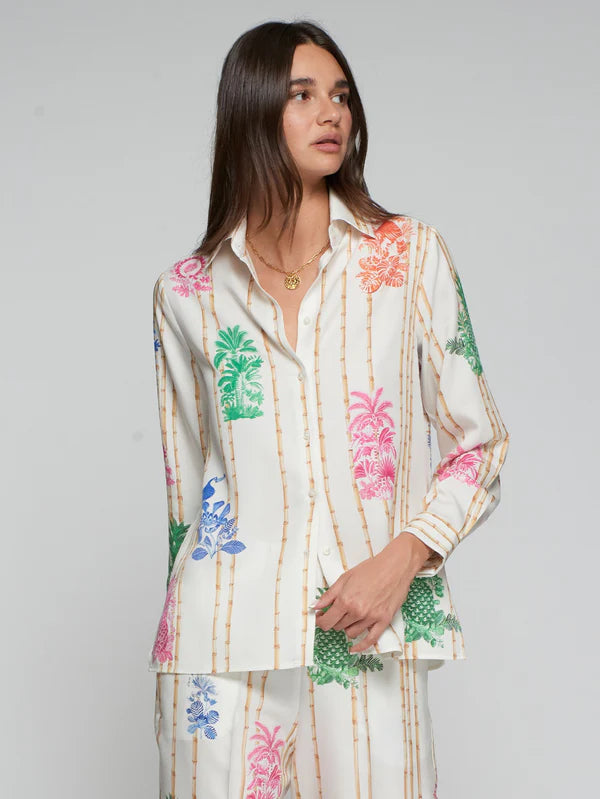 Vilagallo - Bamboo Print Blouse - Tea