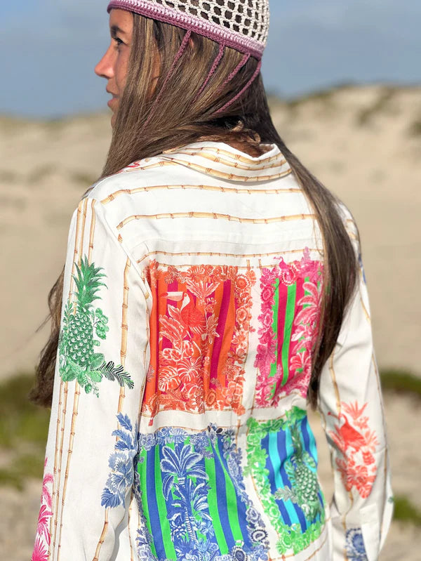 Vilagallo - Bamboo Print Blouse - Tea