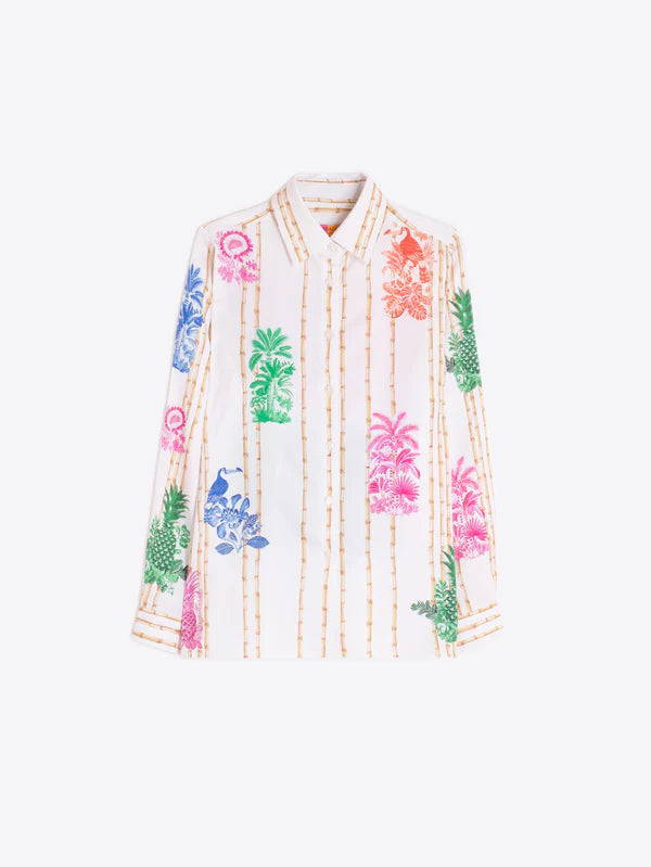 Vilagallo - Bamboo Print Blouse - Tea