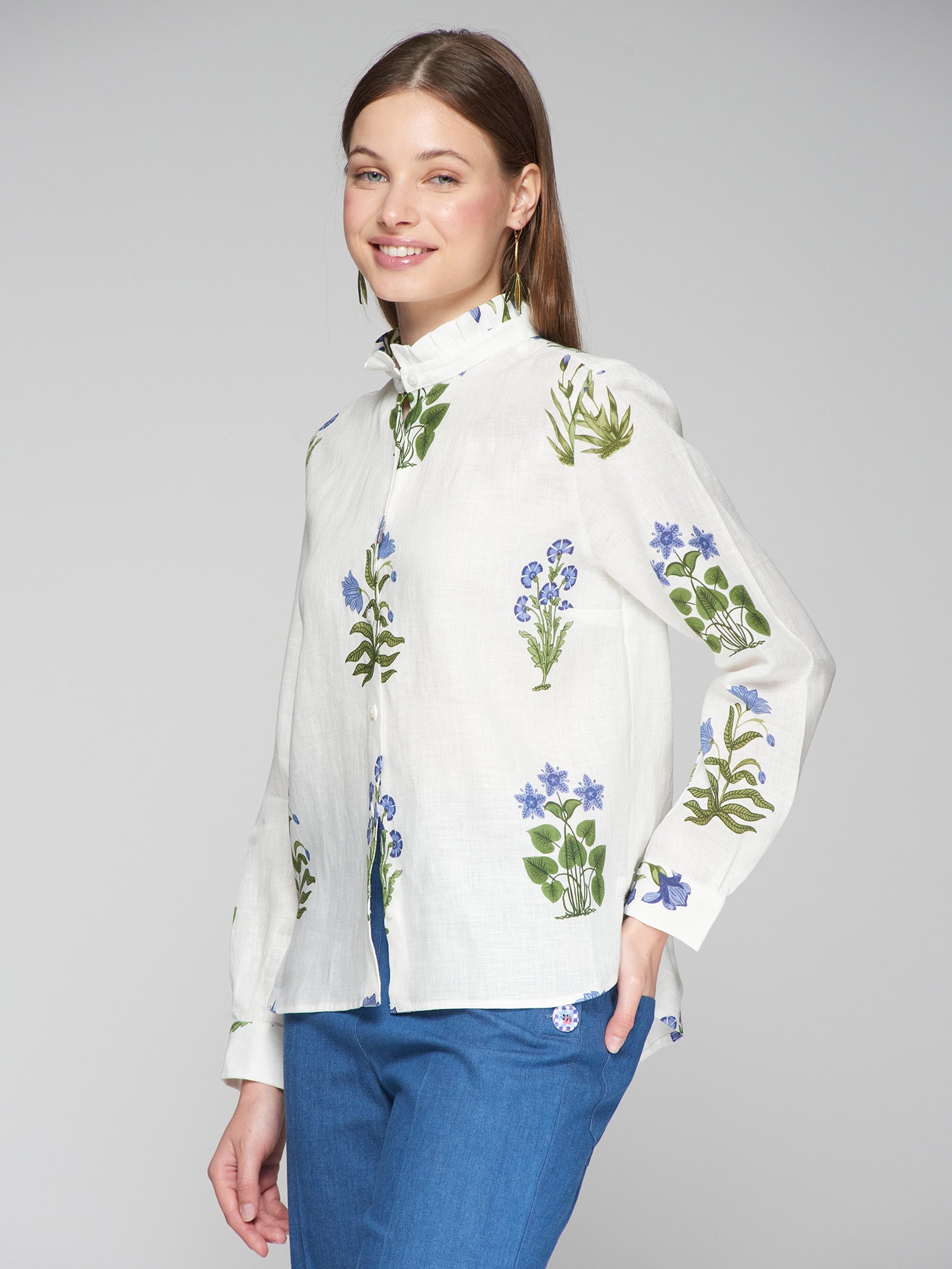 Vilagallo - Linen Frill Shirt - Mandy