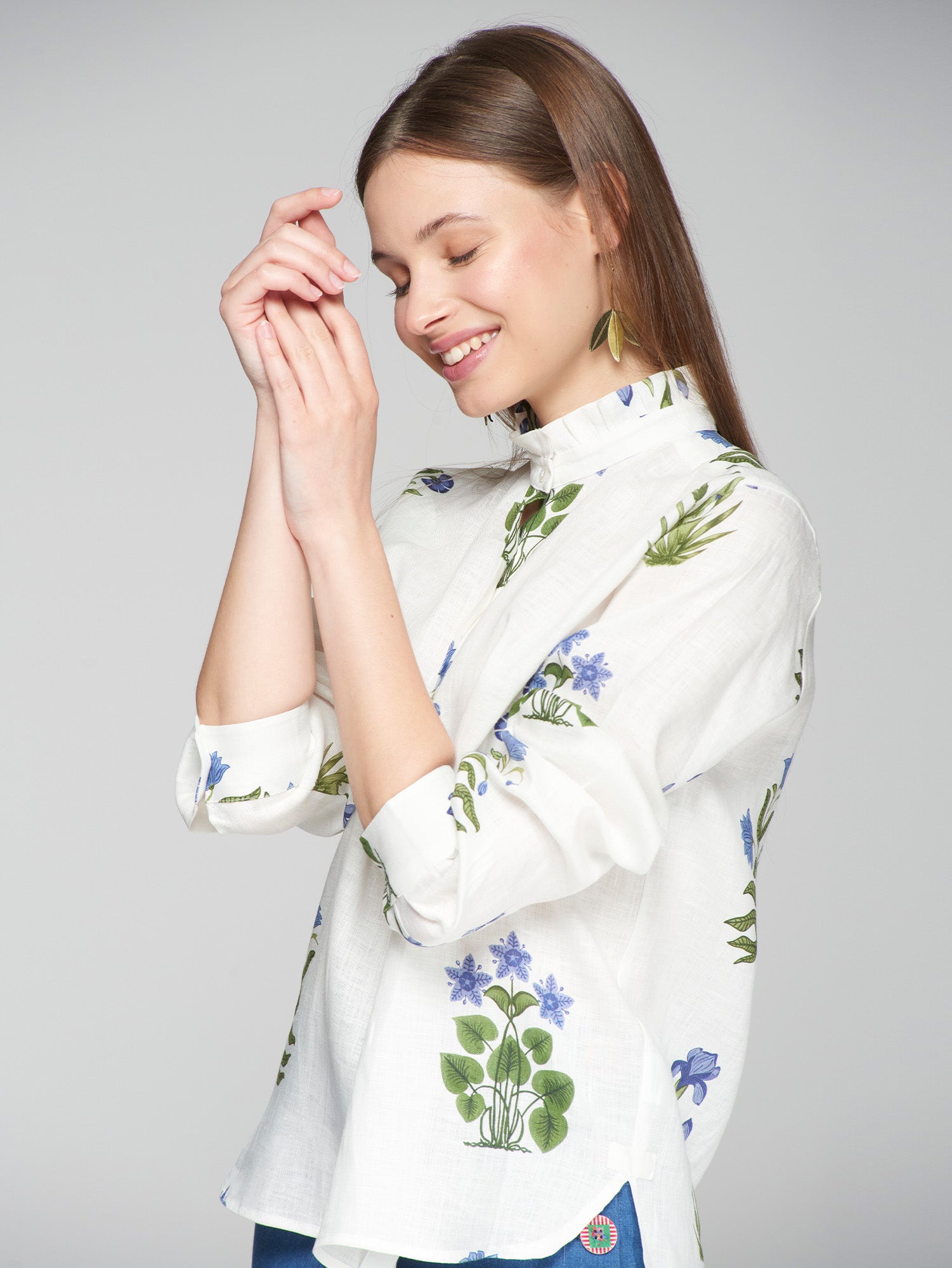 Vilagallo - Linen Frill Shirt - Mandy