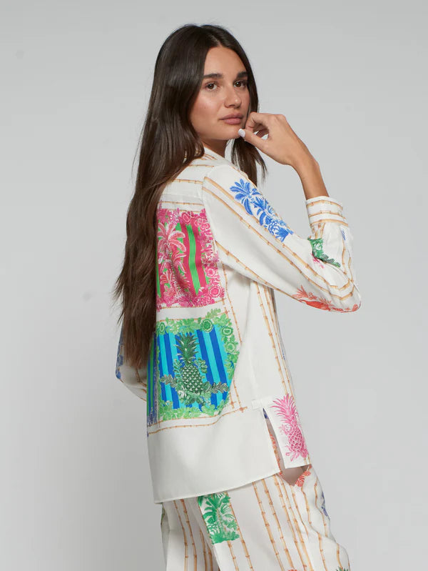 Vilagallo - Bamboo Print Blouse - Tea