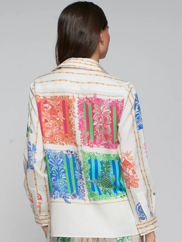 Vilagallo - Bamboo Print Blouse - Tea