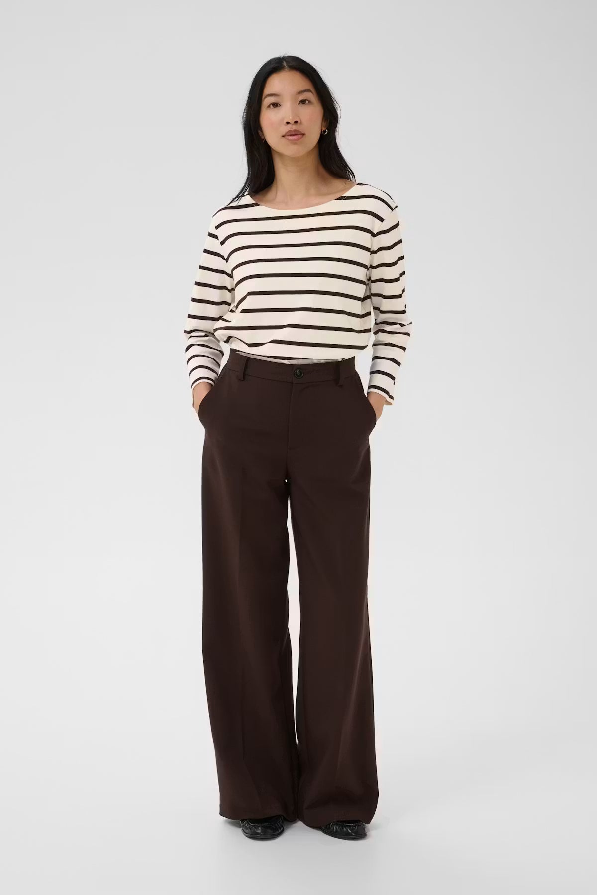 Part Two - Striped 3/4 Sleeve T - Nela