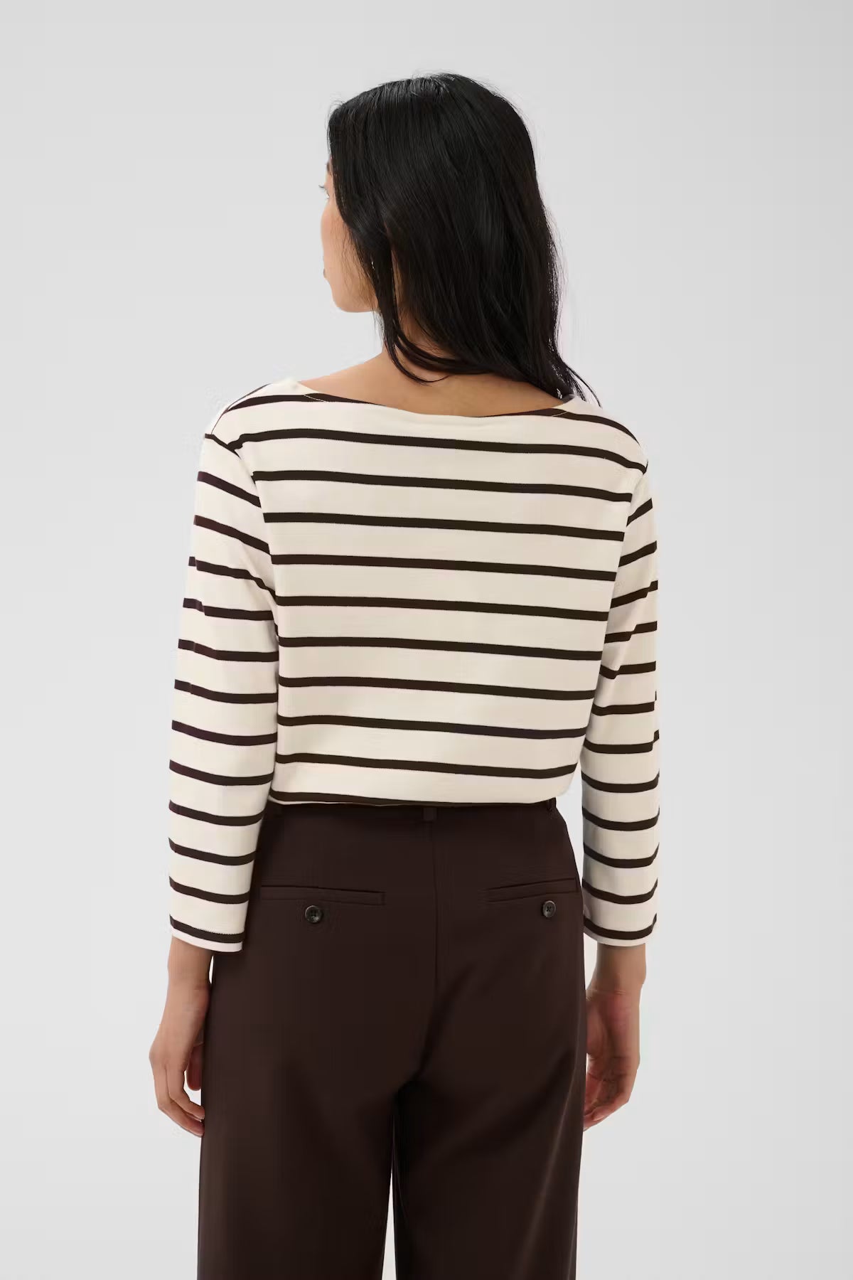 Part Two - Striped 3/4 Sleeve T - Nela