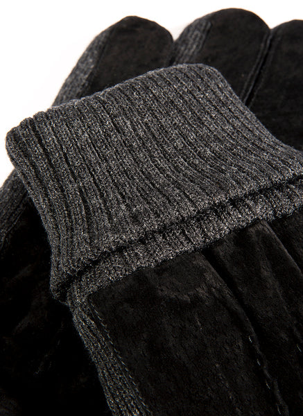 Dents - Suede Glove with Knitted Cuff