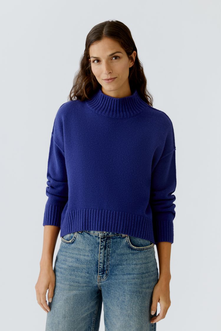Oui - Top Stitch Funnel Neck Knit