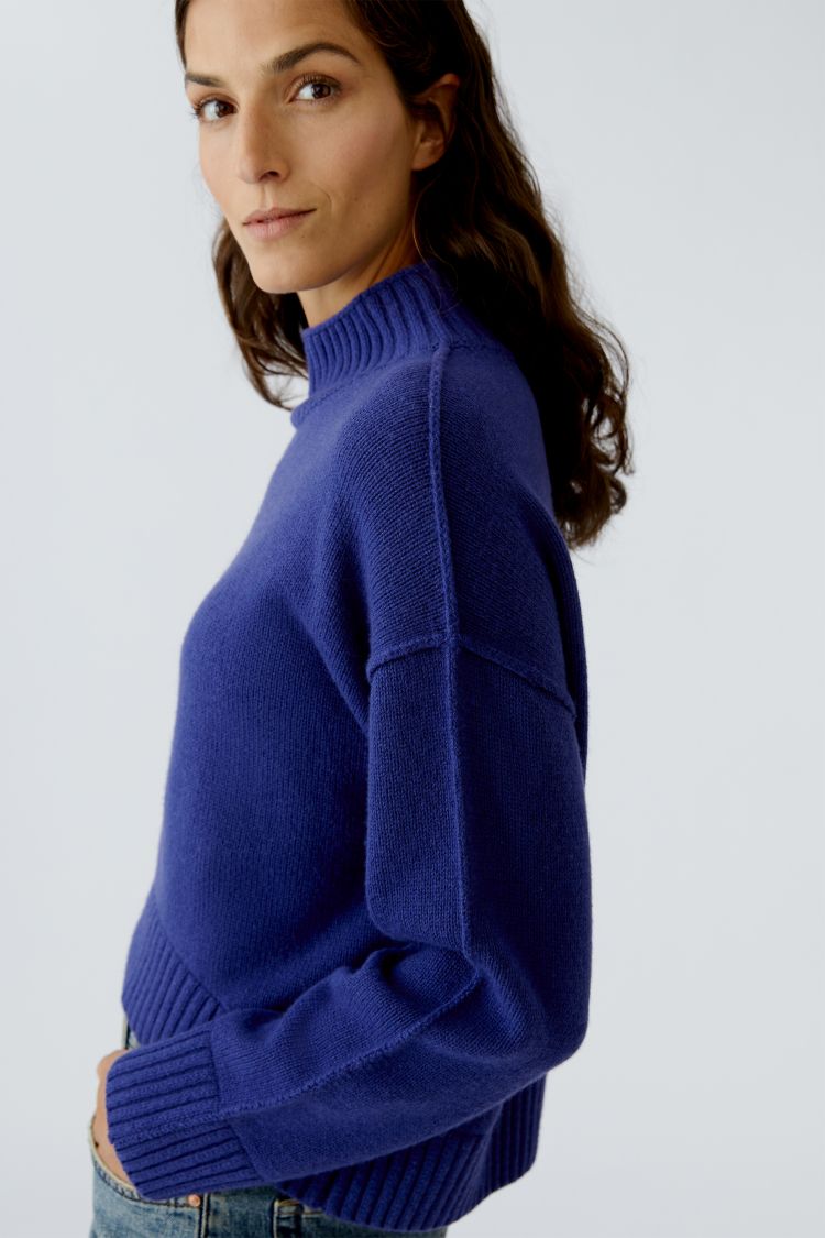 Oui - Top Stitch Funnel Neck Knit