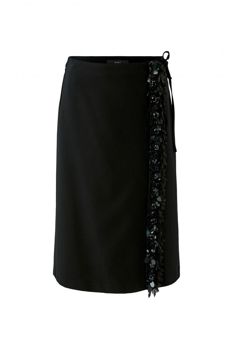 Oui - Feather Trim Skirt