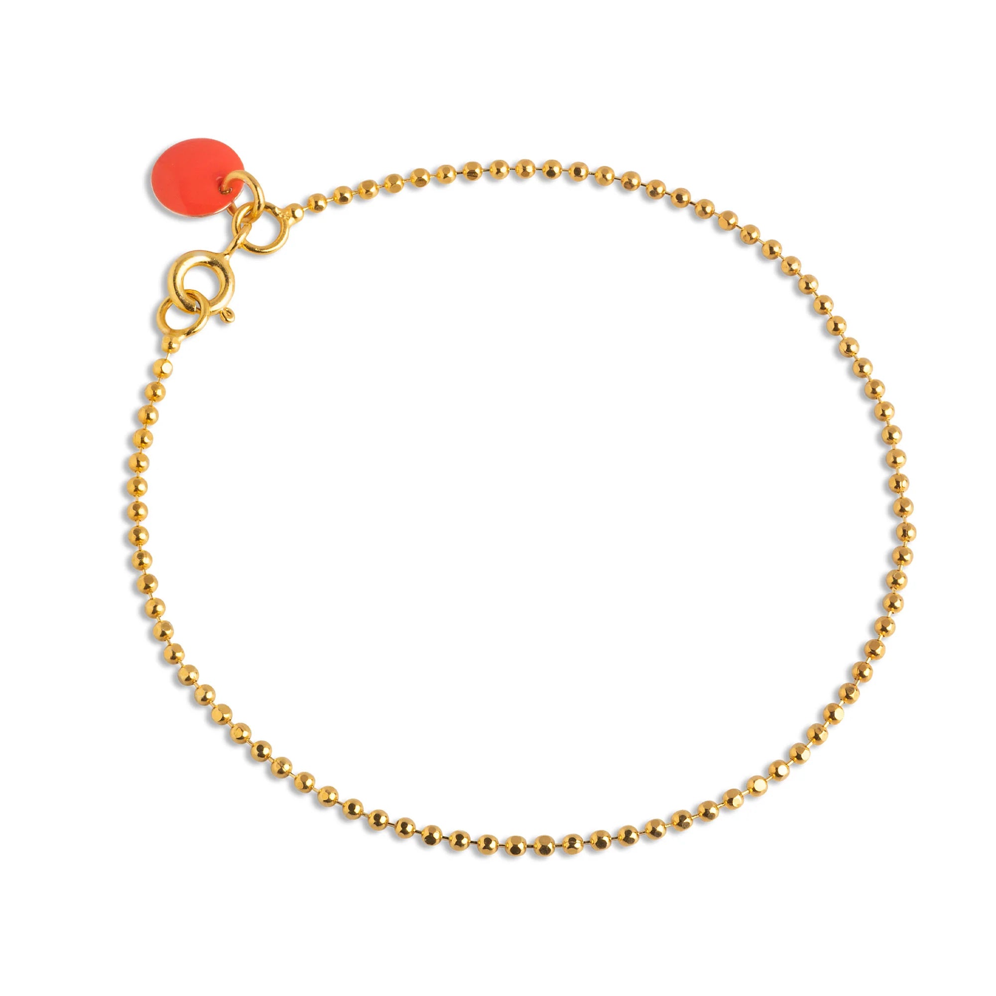 Enamel Copenhagen Bracelet - Ball Chain Gold