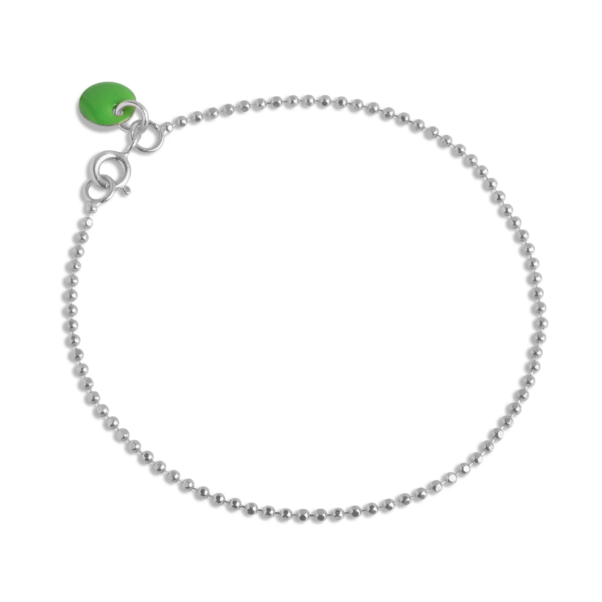 Enamel Copenhagen Bracelet - Ball Chain Silver