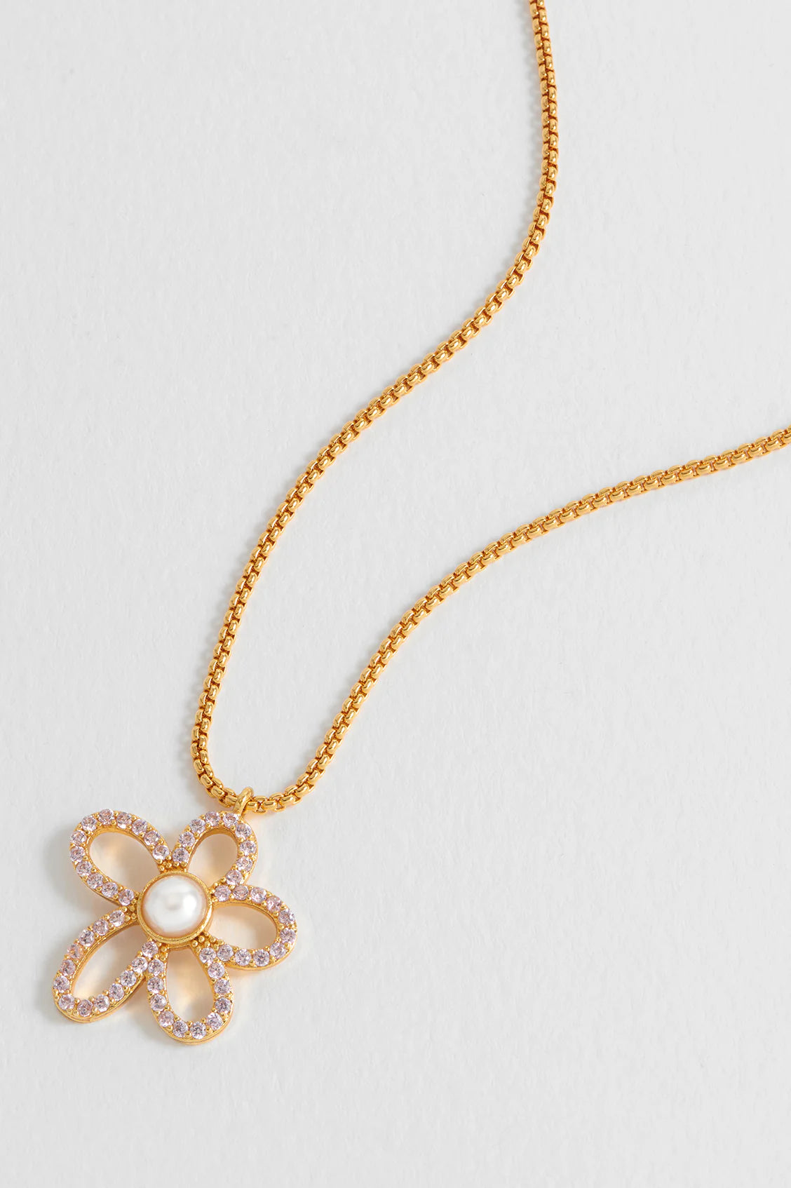 Estella Bartlett - Pink Pearl Flower Necklace