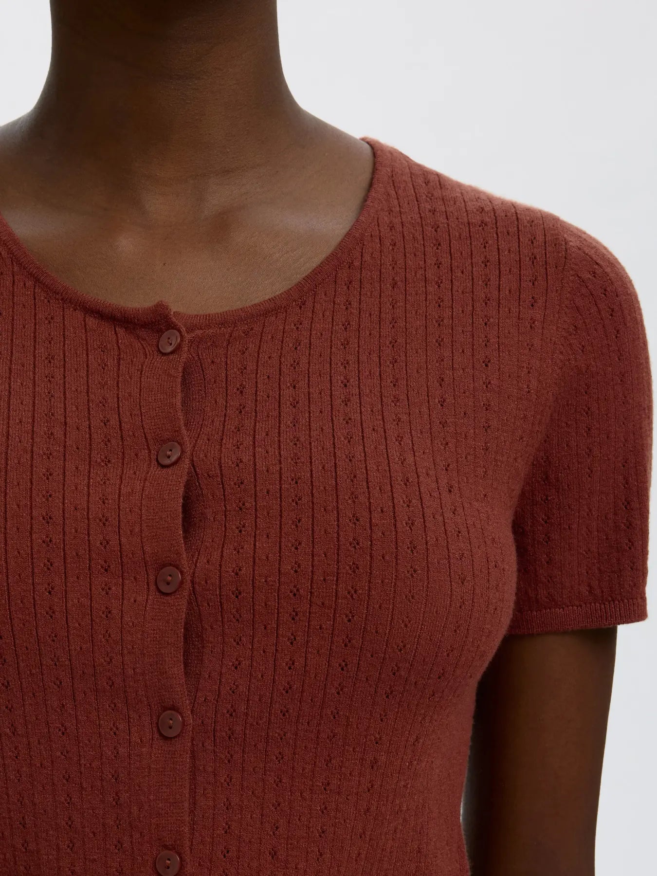 Selected F - Pointelle Cardi - Helle