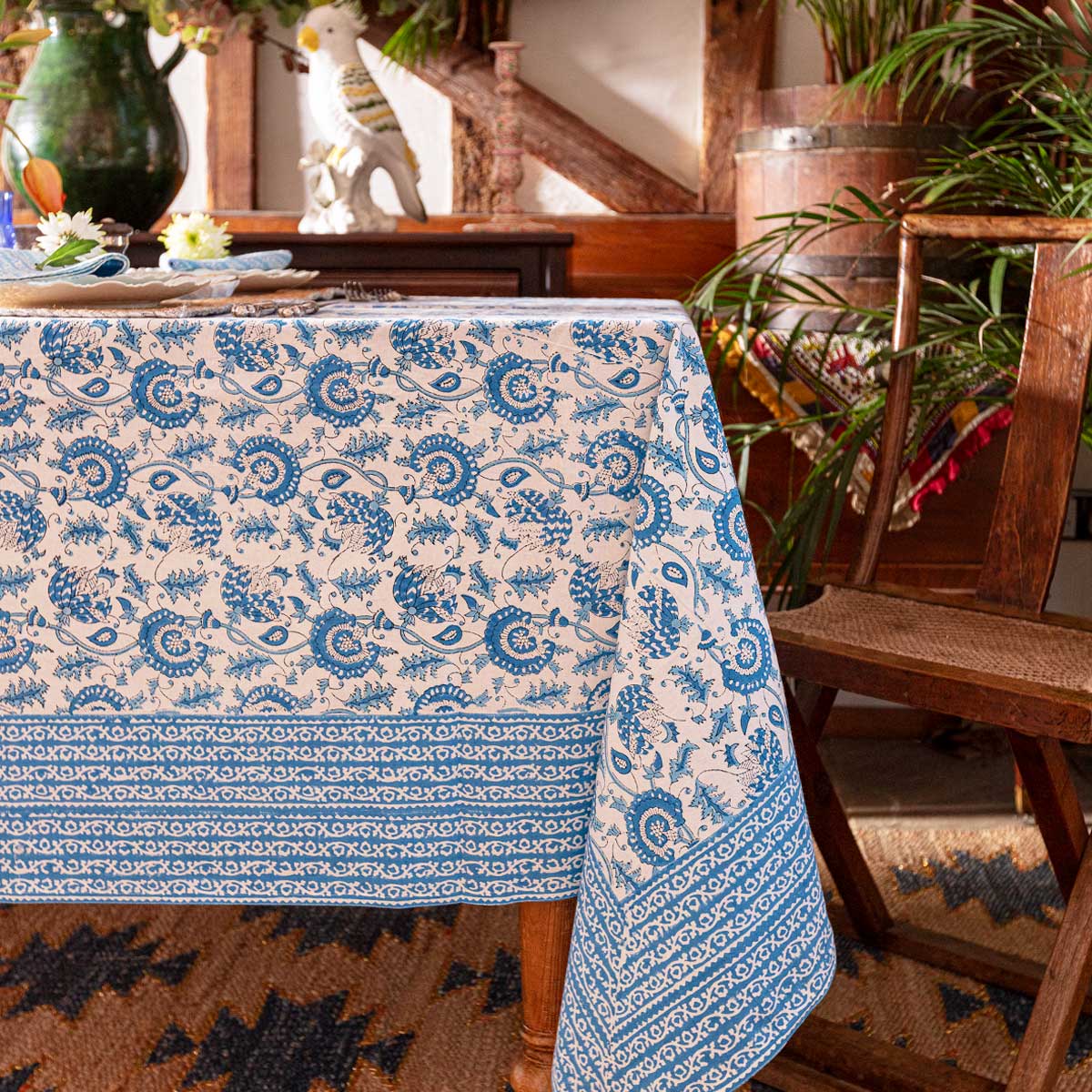 Faro - Blockprint Tablecloth 170 x 270cm