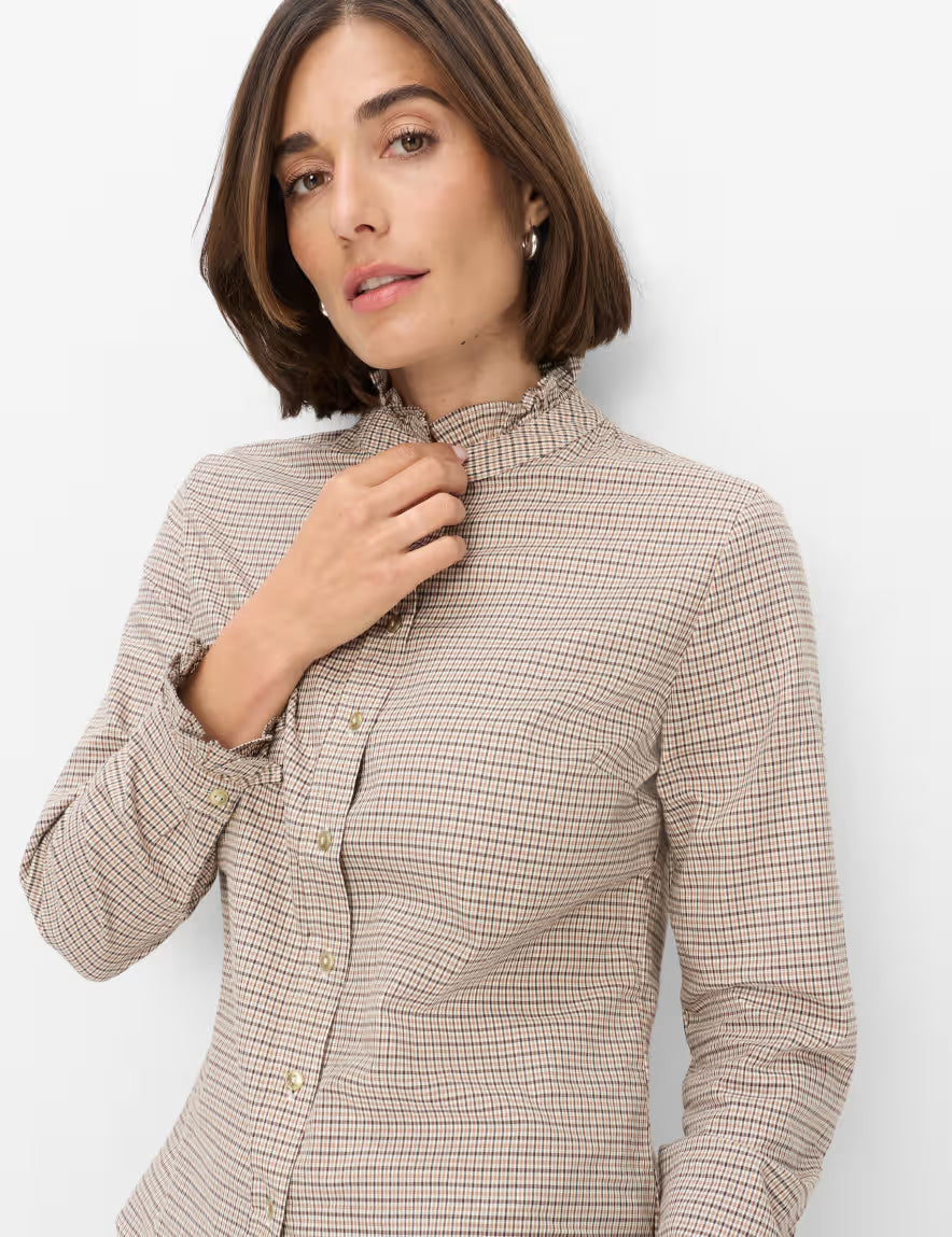 Brax - Dog Tooth Check Blouse - Victoria