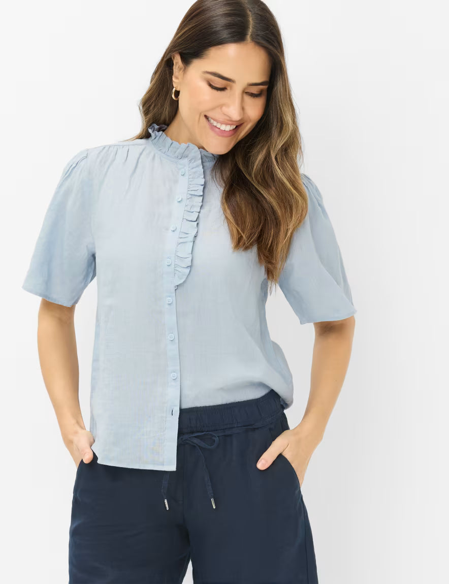 Brax - Linen Frill Blouse - Vive