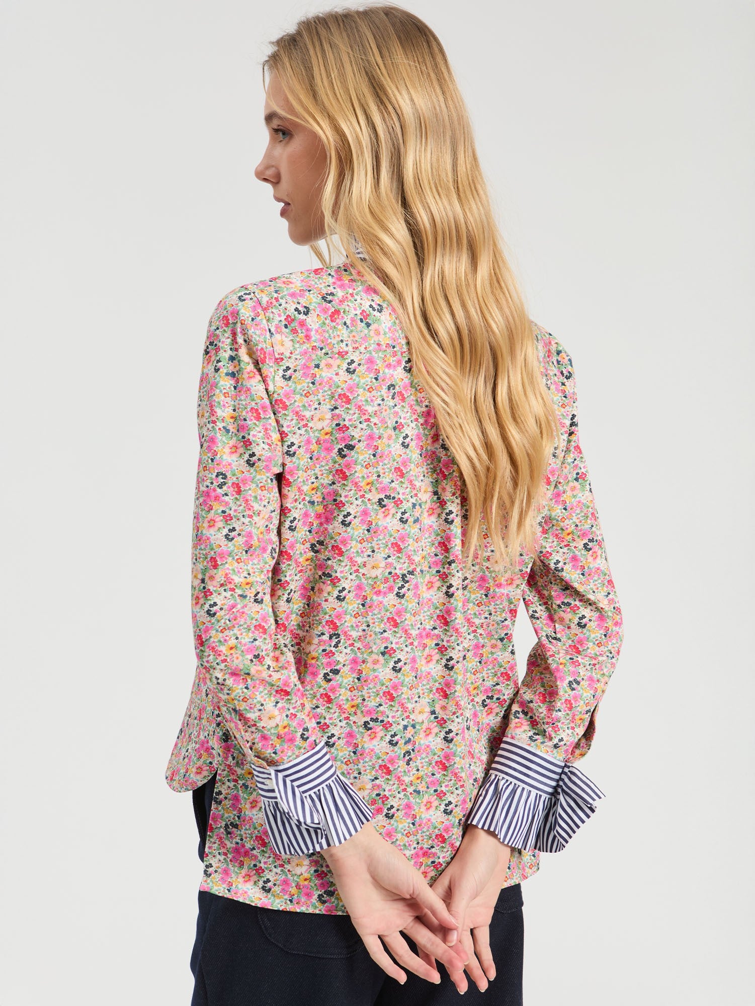 Vilagallo - Floral Stripe Collar Shirt