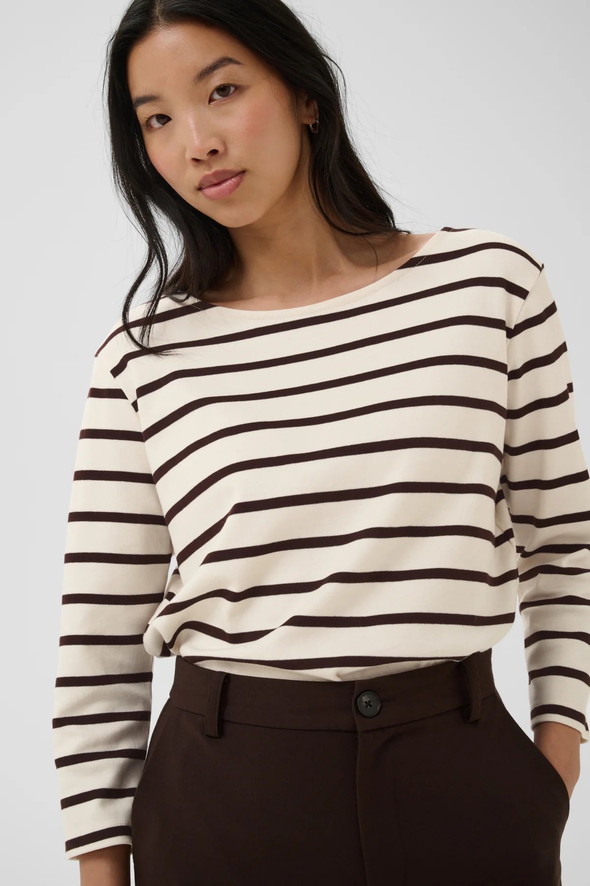 Part Two - Striped 3/4 Sleeve T - Nela