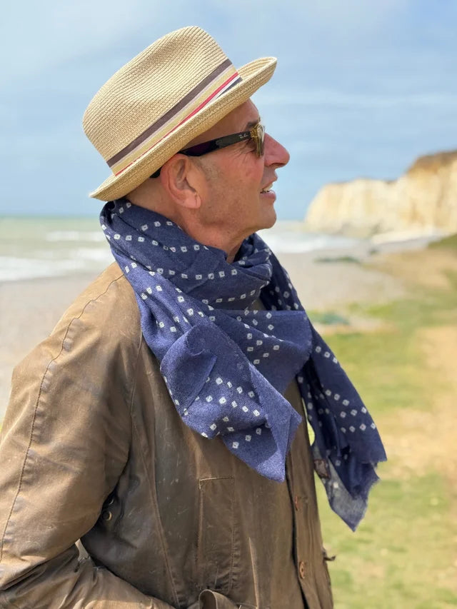 Jo Edwards - Scarf - Indigo Bandhani