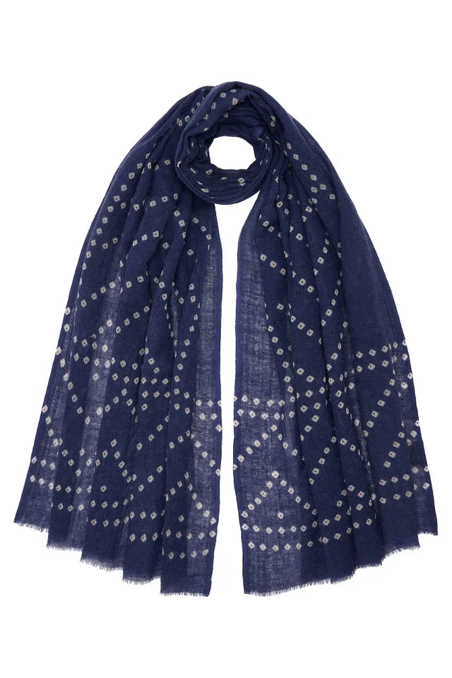 Jo Edwards - Scarf - Indigo Bandhani