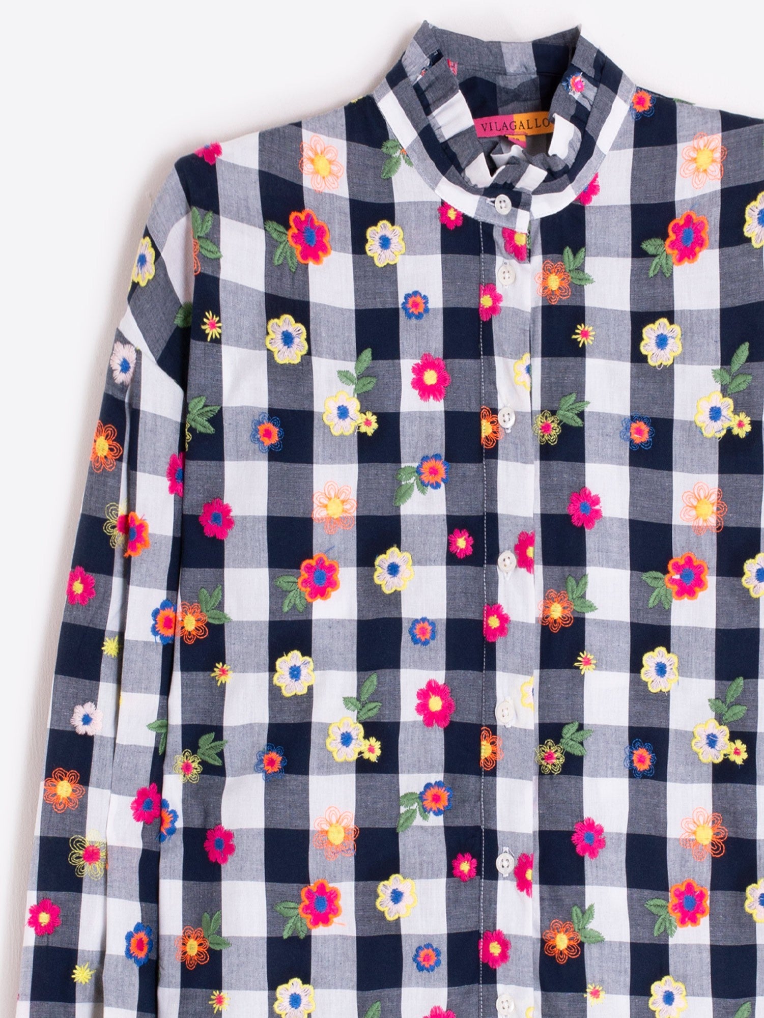 Vilagallo - Gingham/Flower Blouse - Vichy