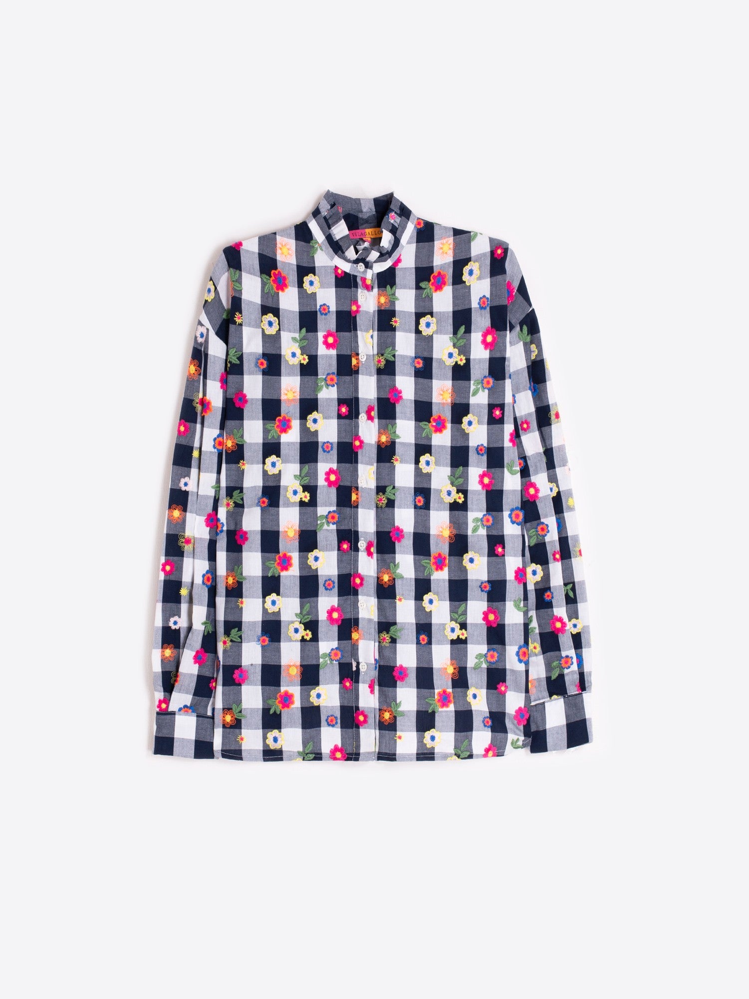 Vilagallo - Gingham/Flower Blouse - Vichy