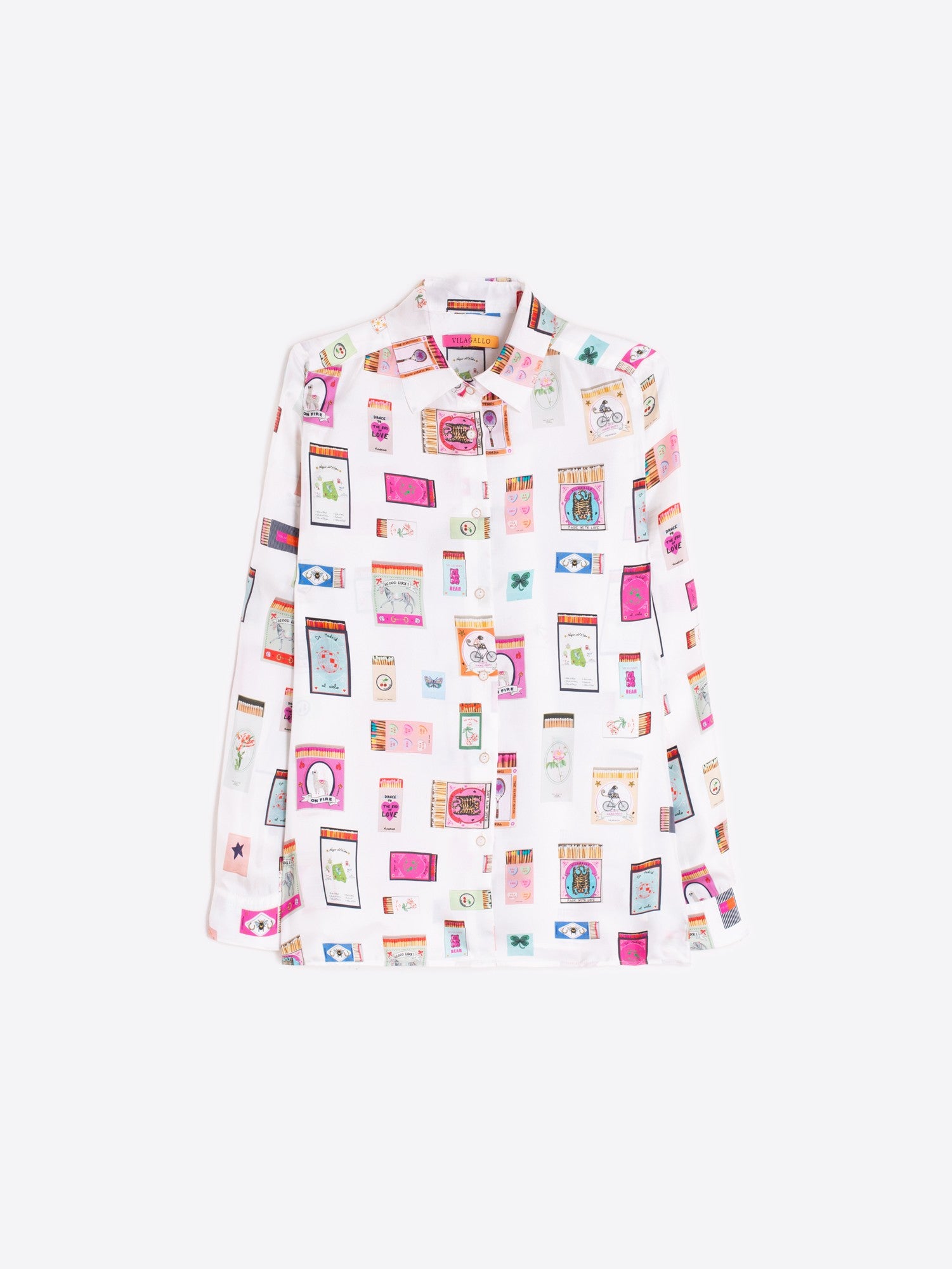 Vilagallo - Matchbox Silk Blouse - Tea