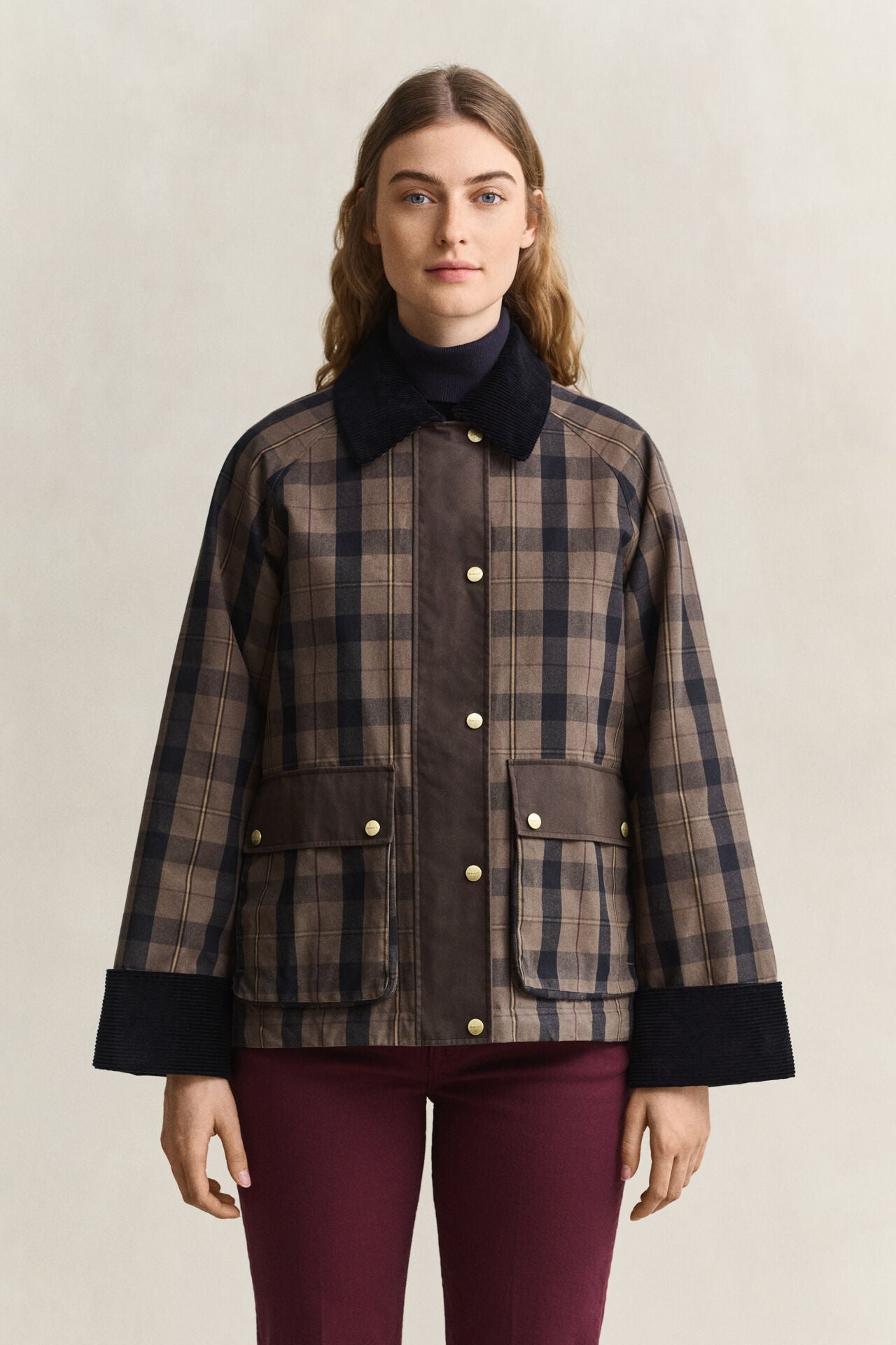Gant - Checked Waxed Jacket