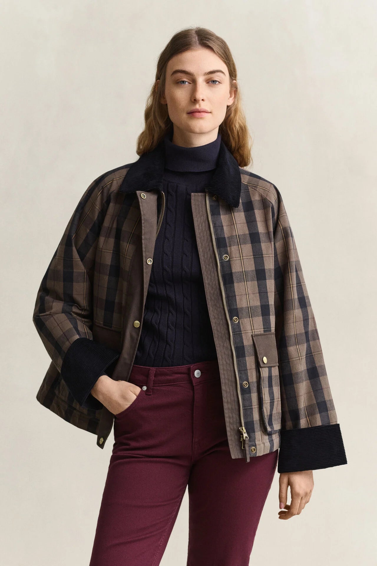 Gant - Checked Waxed Jacket