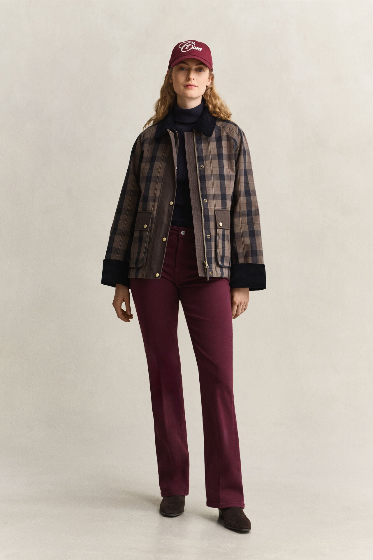 Gant - Checked Waxed Jacket