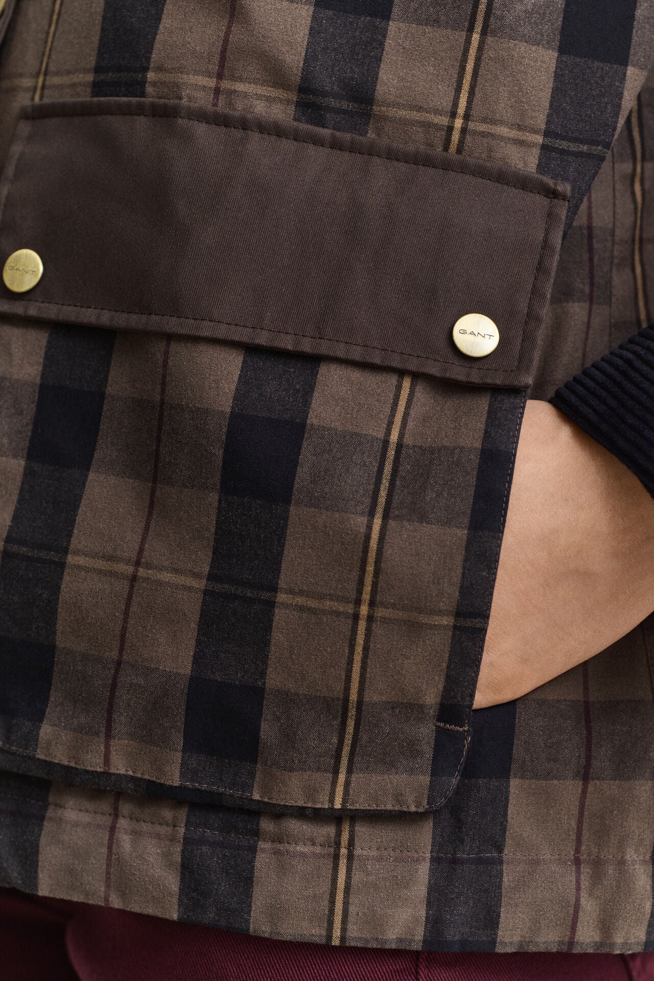 Gant - Checked Waxed Jacket