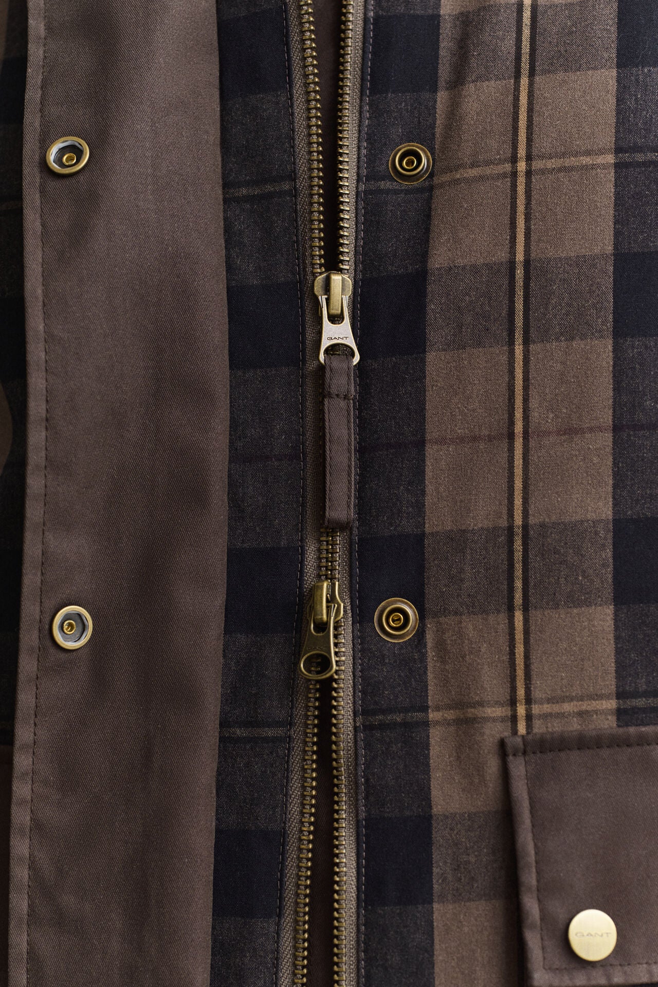 Gant - Checked Waxed Jacket